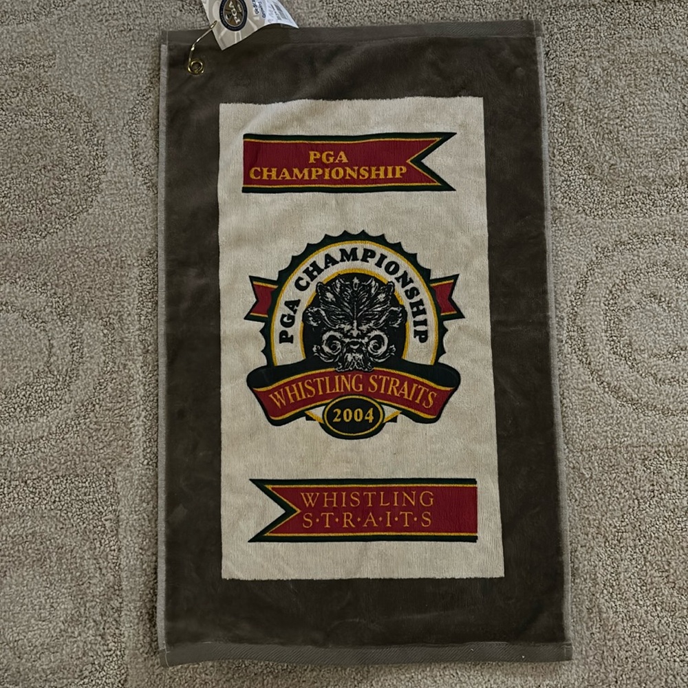 Kohler Whistling Straits 2004 NEW PGA Golf Championship towel Tags on,gold clip